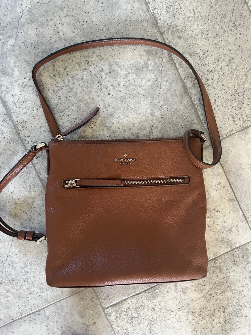 kate spade Brown Leather Messenger Crossbody Bag